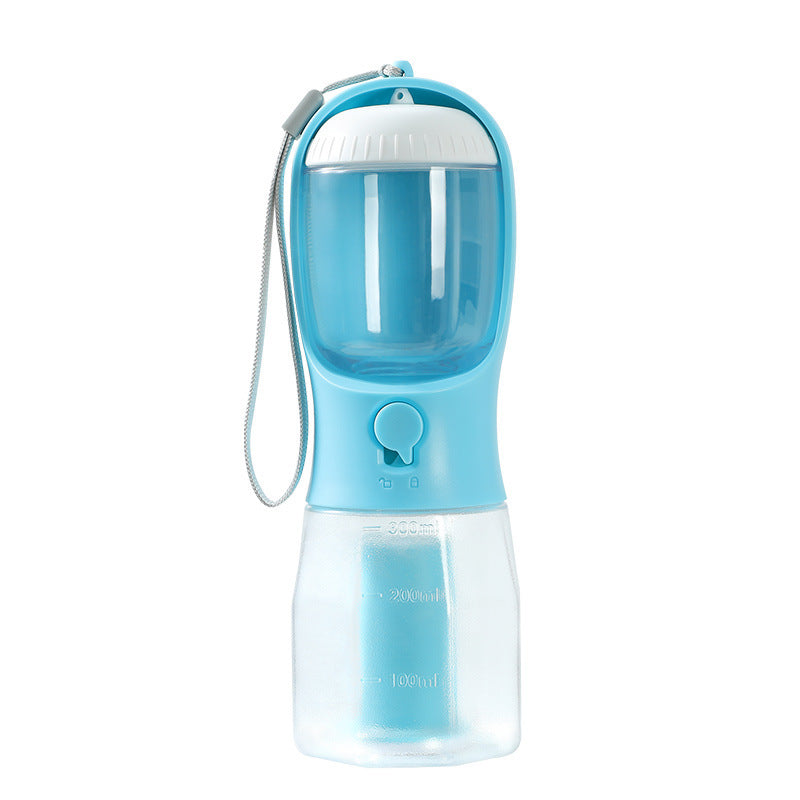 Tragbare Hundeflasche 3-in-1 – Für Wasser, Futter & Hundekotbeutel – Ideal für Reisen & Spaziergänge.