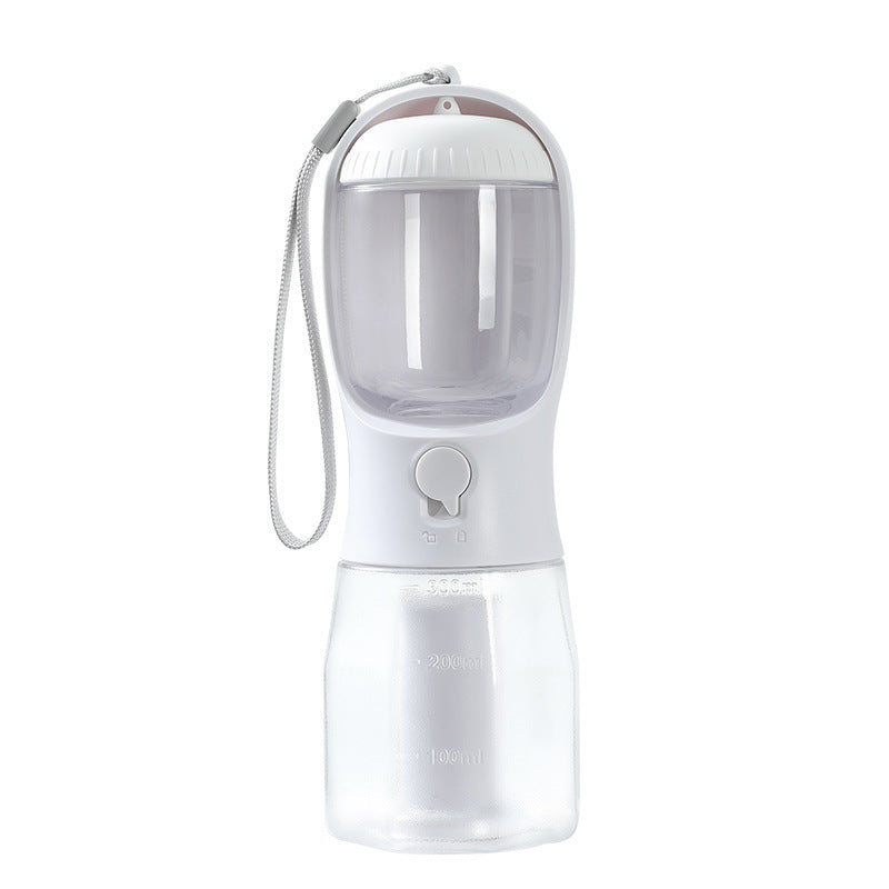 Tragbare Hundeflasche 3-in-1 – Für Wasser, Futter & Hundekotbeutel – Ideal für Reisen & Spaziergänge.