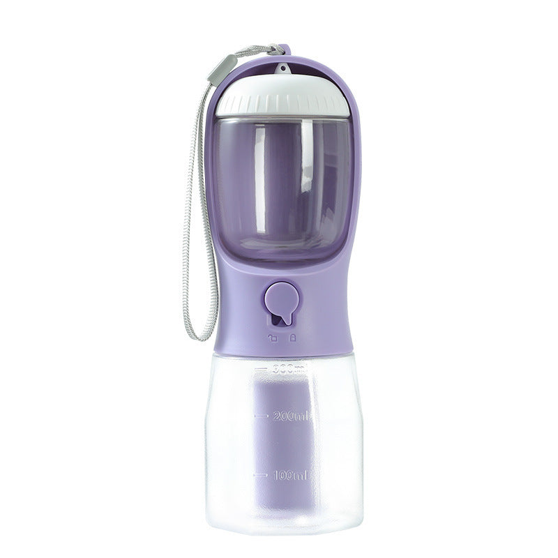 Tragbare Hundeflasche 3-in-1 – Für Wasser, Futter & Hundekotbeutel – Ideal für Reisen & Spaziergänge.