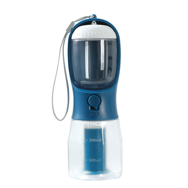 Tragbare Hundeflasche 3-in-1 – Für Wasser, Futter & Hundekotbeutel – Ideal für Reisen & Spaziergänge.